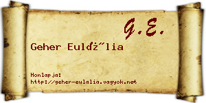 Geher Eulália névjegykártya